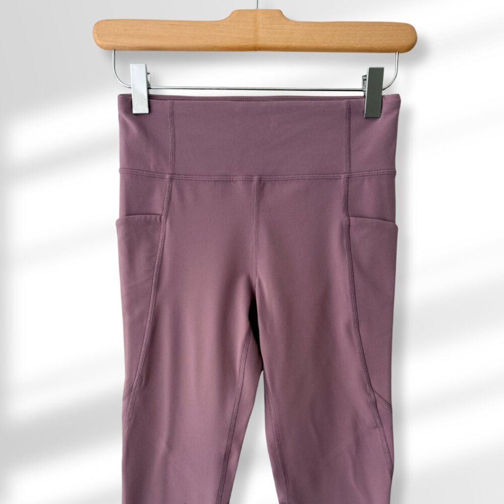 💜 Athleta Girl High Rise Tight Mauve/Pink/Blush Leggings | Size L/12 - Picture 3 of 7